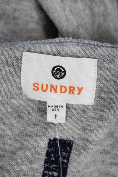 Sundry Womens Soft Open Front Long Batwing Sleeve Cardigan Sweater Gray Size 1