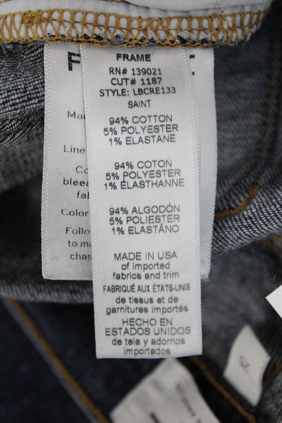 Frame Womens Cotton Zip Button Distress Skinny Denim Jeans Blue Size EUR 25