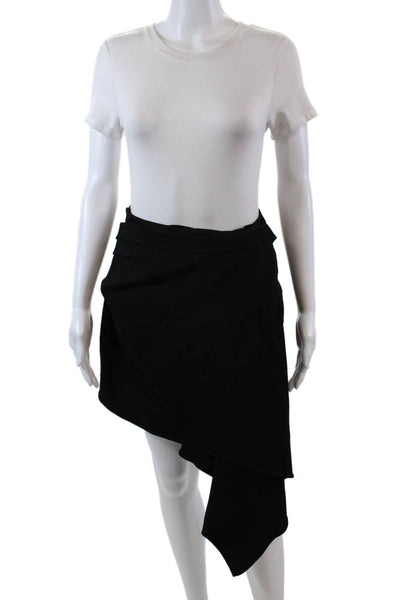 GAUGE81 Womens Side Zip Knit Draped Mini Skirt Black Size IT 38