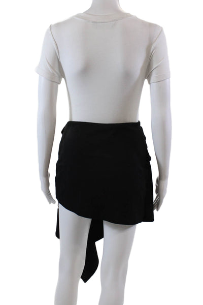 GAUGE81 Womens Side Zip Knit Draped Mini Skirt Black Size IT 38