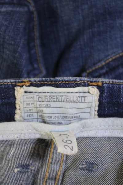 Current/Elliott Womens High Rise Medium Wash Skinny Leg Jeans Blue Size 26
