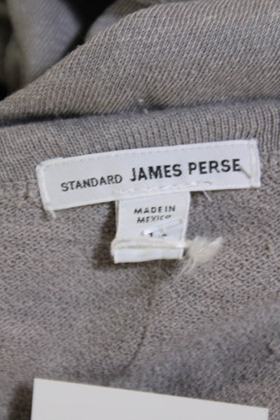 Standard James Perse Womens Scoop Neck Pockets 3/4 Sleeve Tunic Top Gray Size 1
