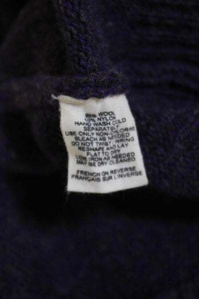 Moth Womens Drape Detail V-Neck Long Sleeve Cardigan Sweater Top Purple Size S