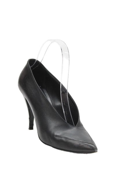 Pierre Hardy Womens Leather V Cut Solid Pointed Toe Pumps Black Size 7