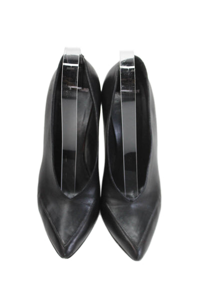 Pierre Hardy Womens Leather V Cut Solid Pointed Toe Pumps Black Size 7