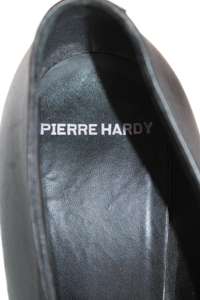Pierre Hardy Womens Leather V Cut Solid Pointed Toe Pumps Black Size 7