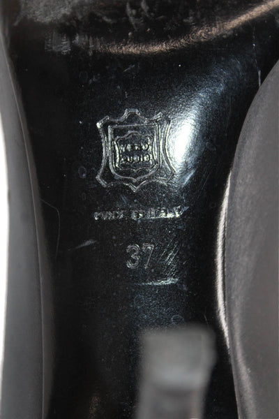 Pierre Hardy Womens Leather V Cut Solid Pointed Toe Pumps Black Size 7