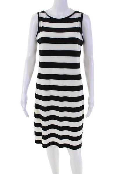 KAMALIKULTURE Womens Striped Scoop Back Sleeveless Tank Dress Black Size M