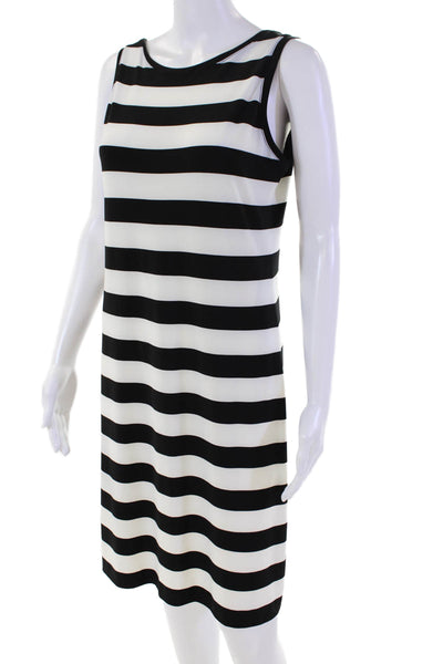 KAMALIKULTURE Womens Striped Scoop Back Sleeveless Tank Dress Black Size M