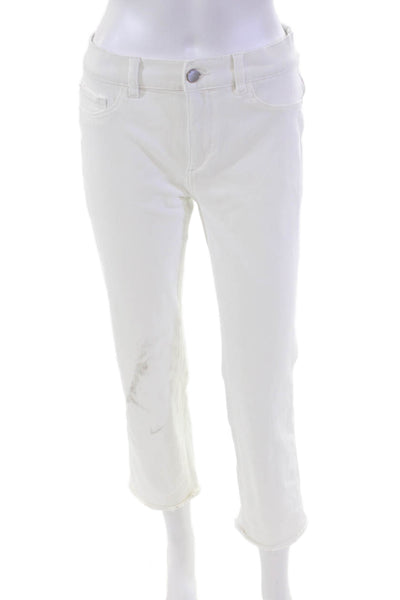 DL1961 Women's High Waist Pockets Straight Leg Jean Pants White Size 27