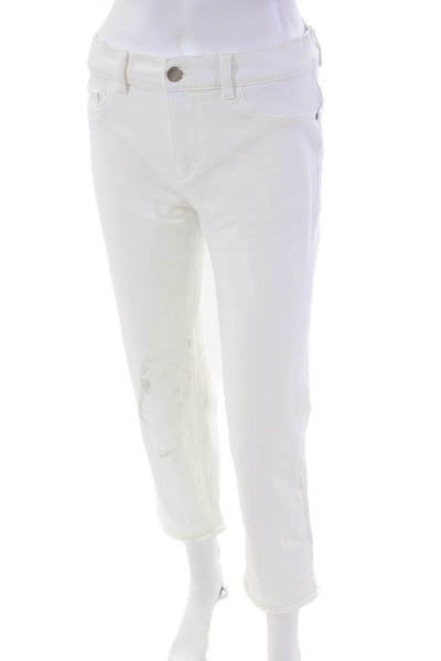 DL1961 Women's High Waist Pockets Straight Leg Jean Pants White Size 27