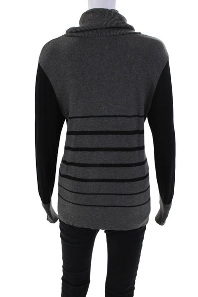 Angel Women's Turtlneck Long Sleeves Pullover Sweater Gray Black Size M