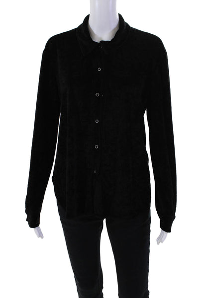 Red Haute Women's Long Sleeves Button Down Shirt Black Size S