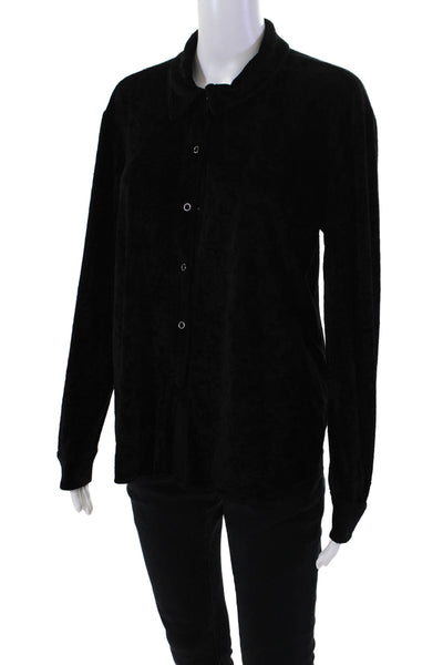 Red Haute Women's Long Sleeves Button Down Shirt Black Size S