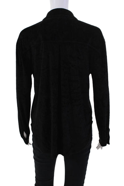 Red Haute Women's Long Sleeves Button Down Shirt Black Size S