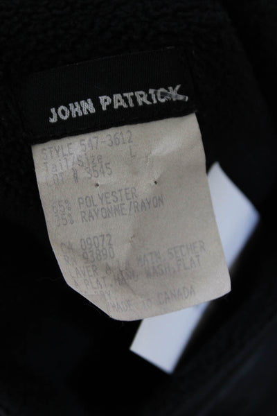 John Patrick Women's Long Sleeves Lined Button Up Basic Jacket Black Size M