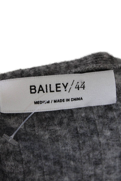 Bailey 44 Women's Long Sleeves V-Neck Double Breast Cardigan Sweater Gray Size M