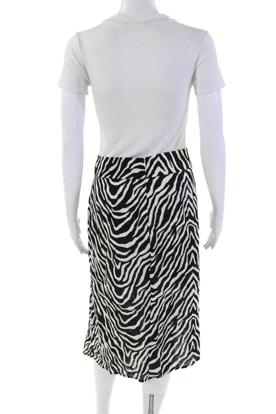 Vix Paula Hermanny Womens Linen Asymmetrical Hem Striped Skirt Black Size S