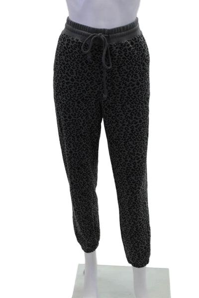 Rails Womnes Cotton Leopard Print Crew Neck Sweatshirt Sweatpants Set Gray Sz S