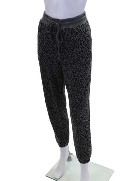 Rails Womnes Cotton Leopard Print Crew Neck Sweatshirt Sweatpants Set Gray Sz S