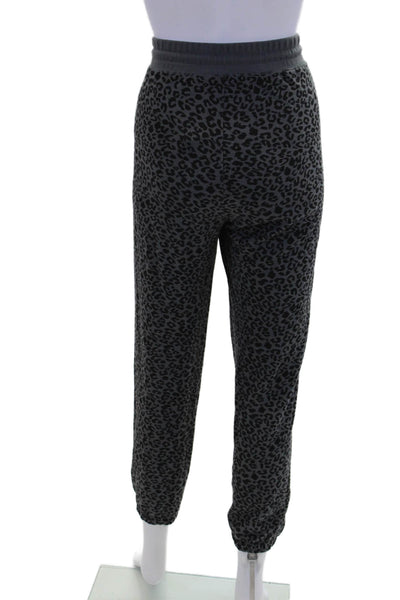 Rails Womnes Cotton Leopard Print Crew Neck Sweatshirt Sweatpants Set Gray Sz S