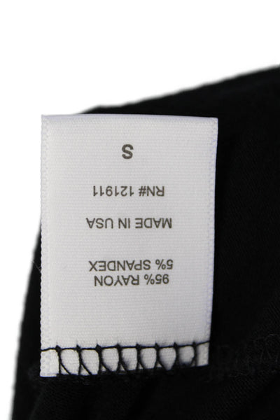 LNA Womens Crew Neck Bell Long Sleeve Basic Top Solid Black Size Small