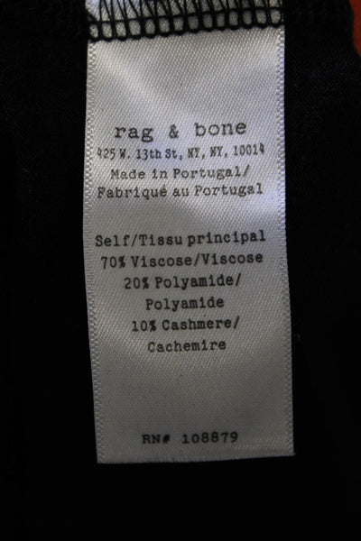 Rag & Bone Womens Printed Crew Neck Sleeveless Tunic Top Black Size XS