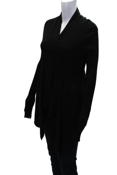 Cotton By Autumn Cashmere Womens Cotton Cowl Neck Cardigan Top Black Size M