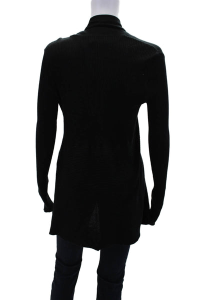 Cotton By Autumn Cashmere Womens Cotton Cowl Neck Cardigan Top Black Size M