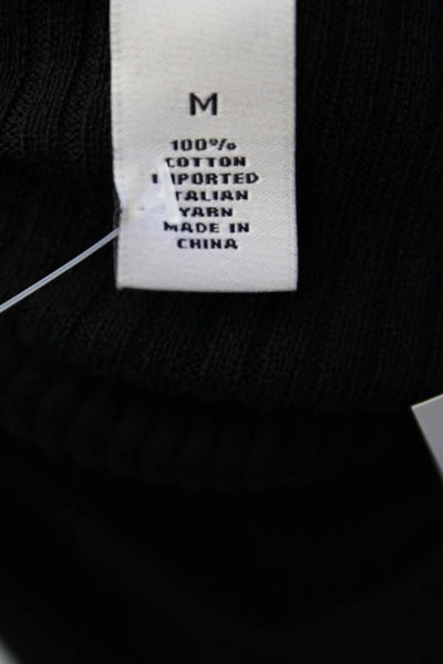 Cotton By Autumn Cashmere Womens Cotton Cowl Neck Cardigan Top Black Size M