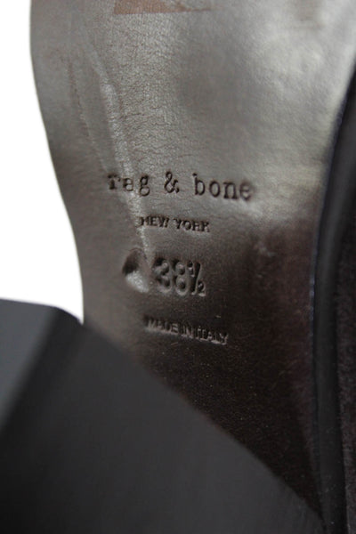 Rag & Bone Womens Slip On Block Heel Cap Toe Booties Brown Suede Size 38.5