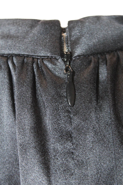 A.L.C. Womens Silk Choker Neck Long Sleeves Blouse Jet Black Size 4