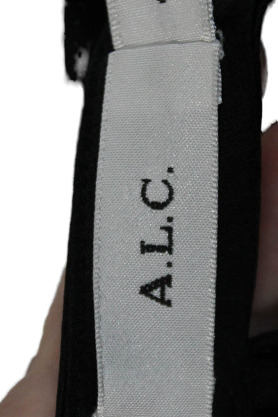 A.L.C. Womens Silk Choker Neck Long Sleeves Blouse Jet Black Size 4