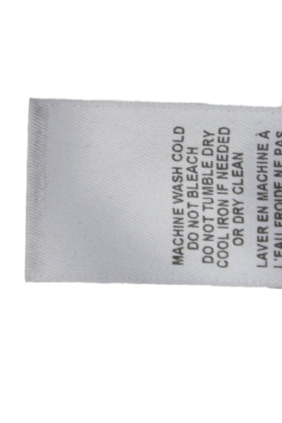 Frame Denim Womens Long Puffy Sleeves Tee Shirt Black Cotton Size Small