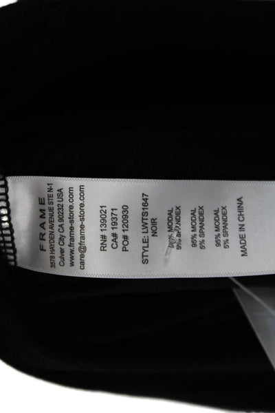 Frame Womens Long Puffy Sleeves Ruched Square Neck Blouse Black Size Small