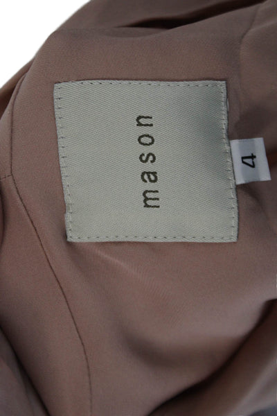 Mason Womens Silk V Neck Long Sleeves Faux Wrap Blouse Rose Pink Size 4