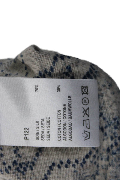 Gerard Darel Womens Silk Blend Animal Print Short Sleeve Dress Gray Size 40