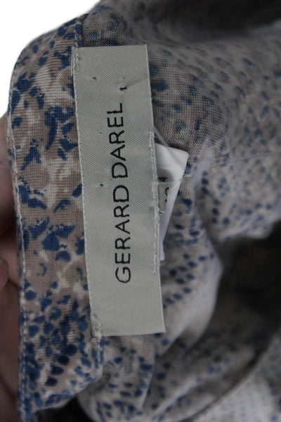 Gerard Darel Womens Silk Blend Animal Print Short Sleeve Dress Gray Size 40