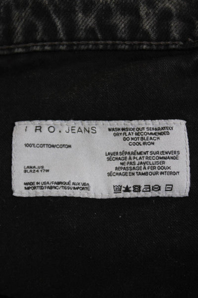 IRO Jeans Womens Cotton Distressed Raw Hem Straight Leg Jeans Gray Size 26