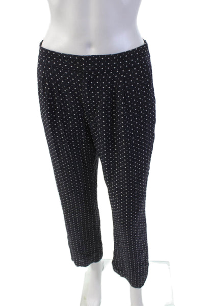 Joie Womens Polka Dot Printed Pleated Straight Leg Ankle Dress Pants Blue Size 2
