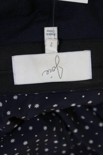 Joie Womens Polka Dot Printed Pleated Straight Leg Ankle Dress Pants Blue Size 2
