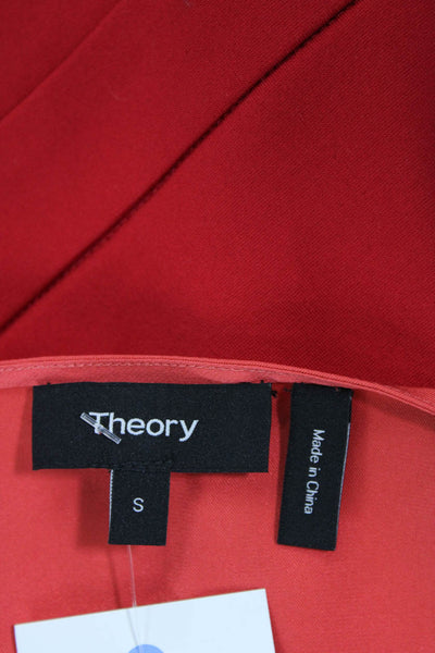 Theory Womens Spaghetti Strap V-neck Sleek Tank Top Coral Pink Size S