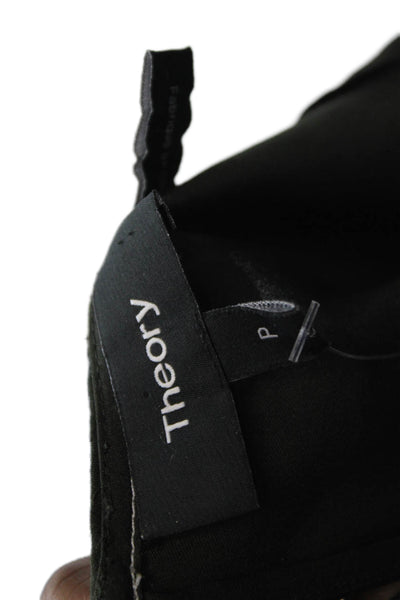 Theory Womens Silk Round Neck Solid Sleeveless Tank Blouse Dark Green Size P