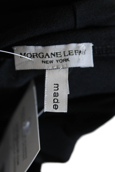 Morgane Le Fay Women's Round Short Sleeves Cold Shoulder T-Shirt Black Size S