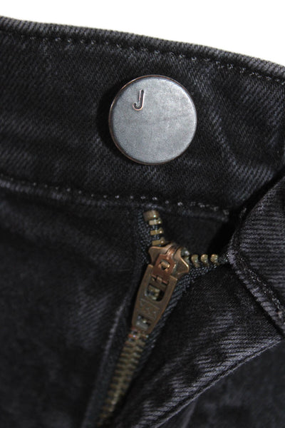 J Brand Womens Mid Rise Raw hem Skinny Jeans Black Size 32