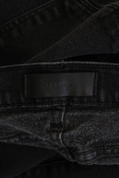 J Brand Womens Mid Rise Raw hem Skinny Jeans Black Size 32