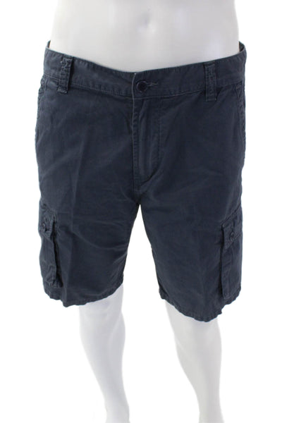 John Varvatos Star USA Mens Cotton Flat Front Cargo Shorts Blue Size 33
