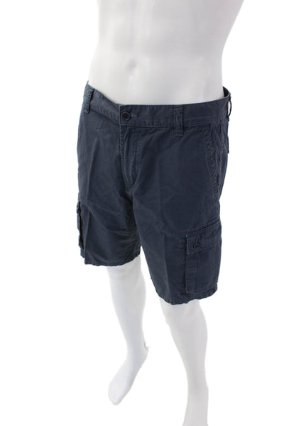 John Varvatos Star USA Mens Cotton Flat Front Cargo Shorts Blue Size 33