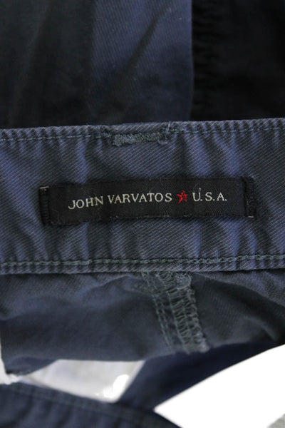 John Varvatos Star USA Mens Cotton Flat Front Cargo Shorts Blue Size 33