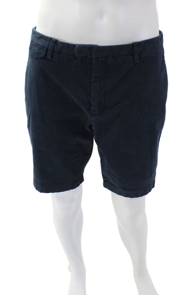 Michael Kors Mens Cotton Slim Fit Flat Front casual Shorts Blue Size 34